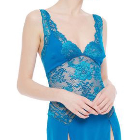 LA PERLA Desert Rose Leavers lace&silk chemiseNWOT - Picture 4 of 10